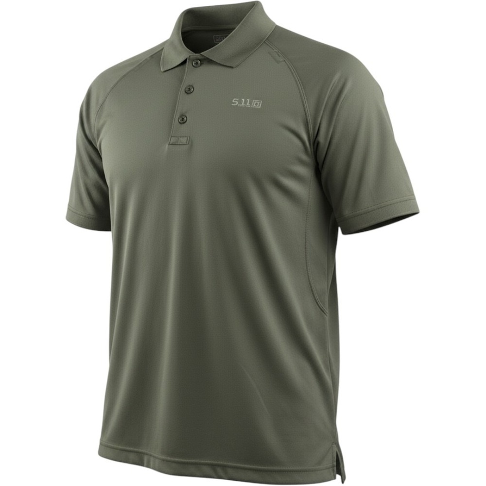 5.11 Tactical Men Performance Polo Shirt Large Tundra Green Short Sleeve 71049